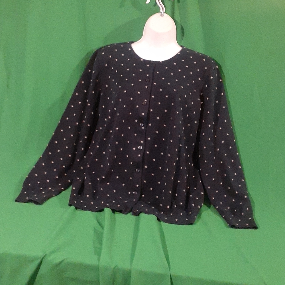L.L. Bean XL navy star button down sweater